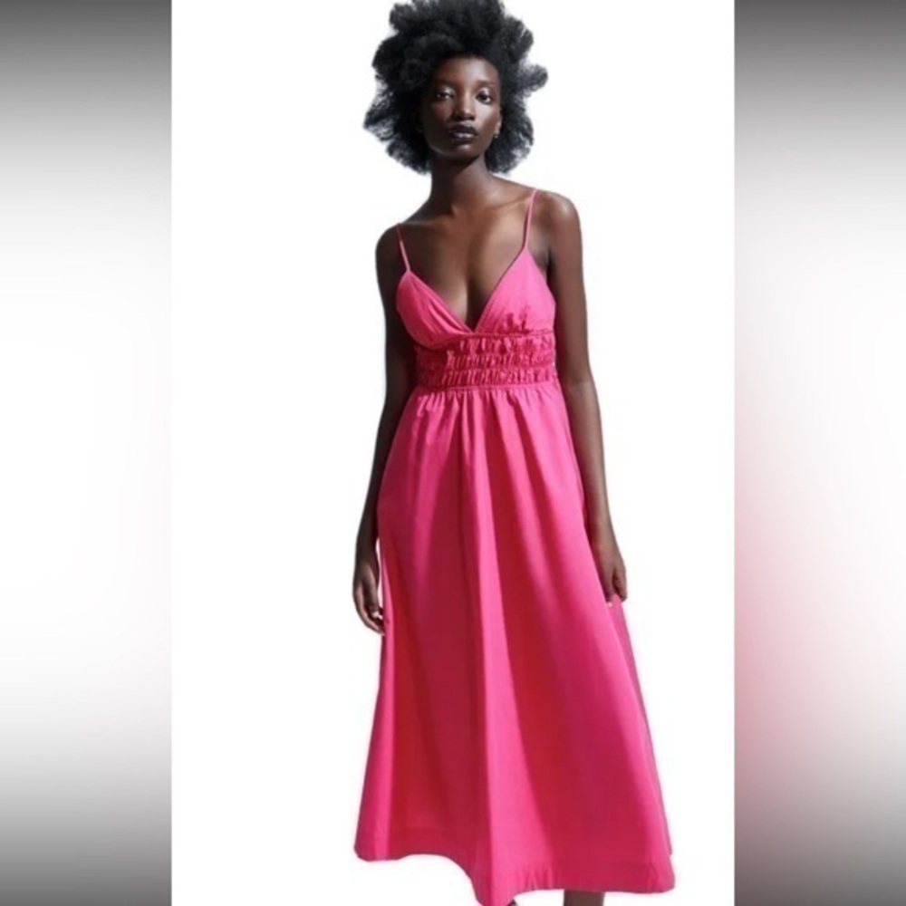 ZARA VOLUMINOUS POPLIN DRESS
FUCHSIA 100% COTTON